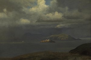 Alcatraz, Bahía de San Francisco de Albert Bierstadt